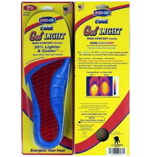 Cool Gel Light Insoles Made in USA